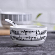Load image into Gallery viewer, Music Note Plate & Bowl Dinner Set