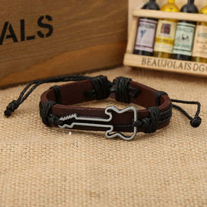 Hollow Guitar Leather Bracelet