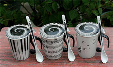 Load image into Gallery viewer, Staff Notes Piano Keyboard Ceramic  Mug Coffee Caneca with Cover
